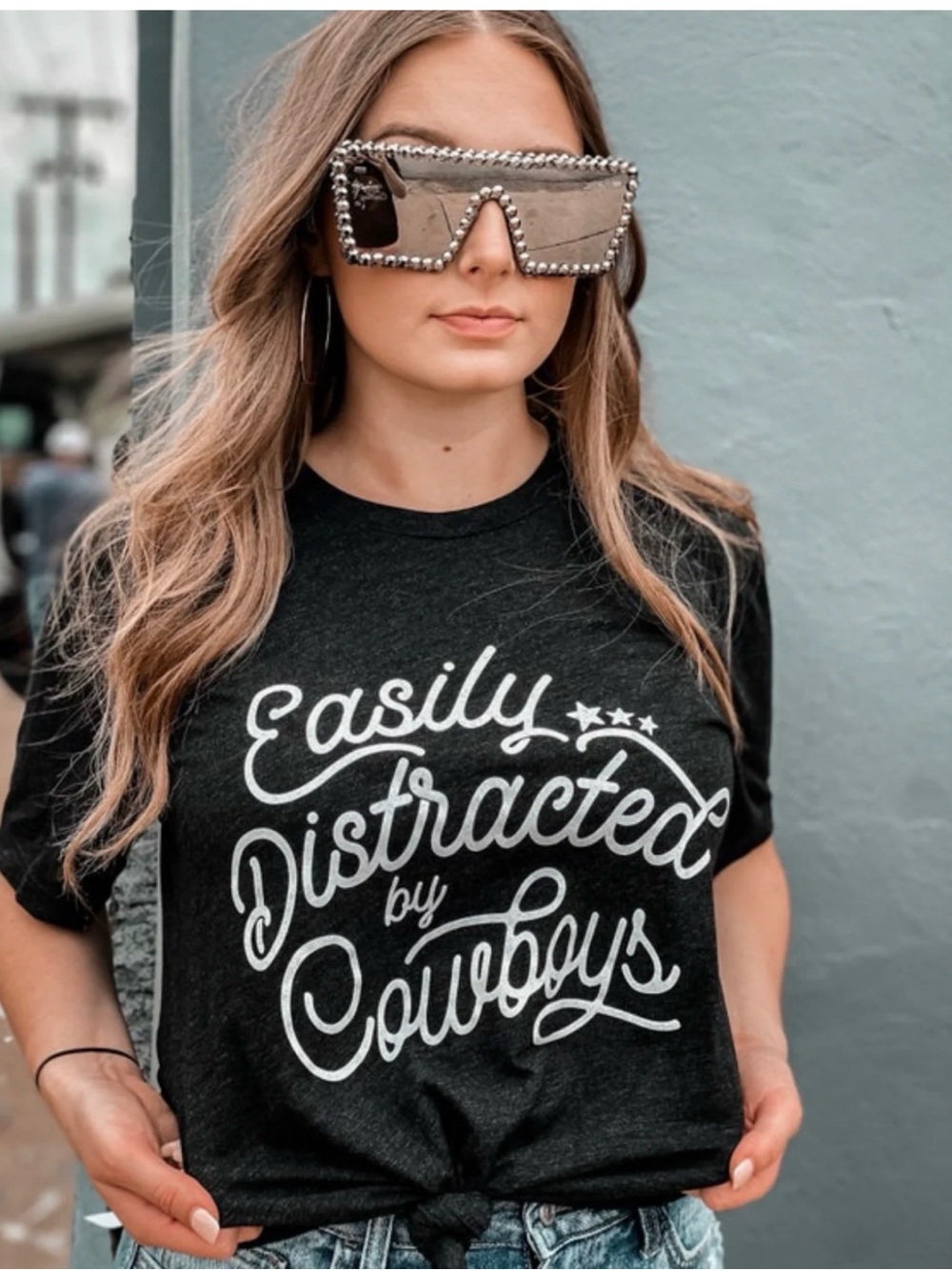 Source Unknown Black Graphic Tee with White Script